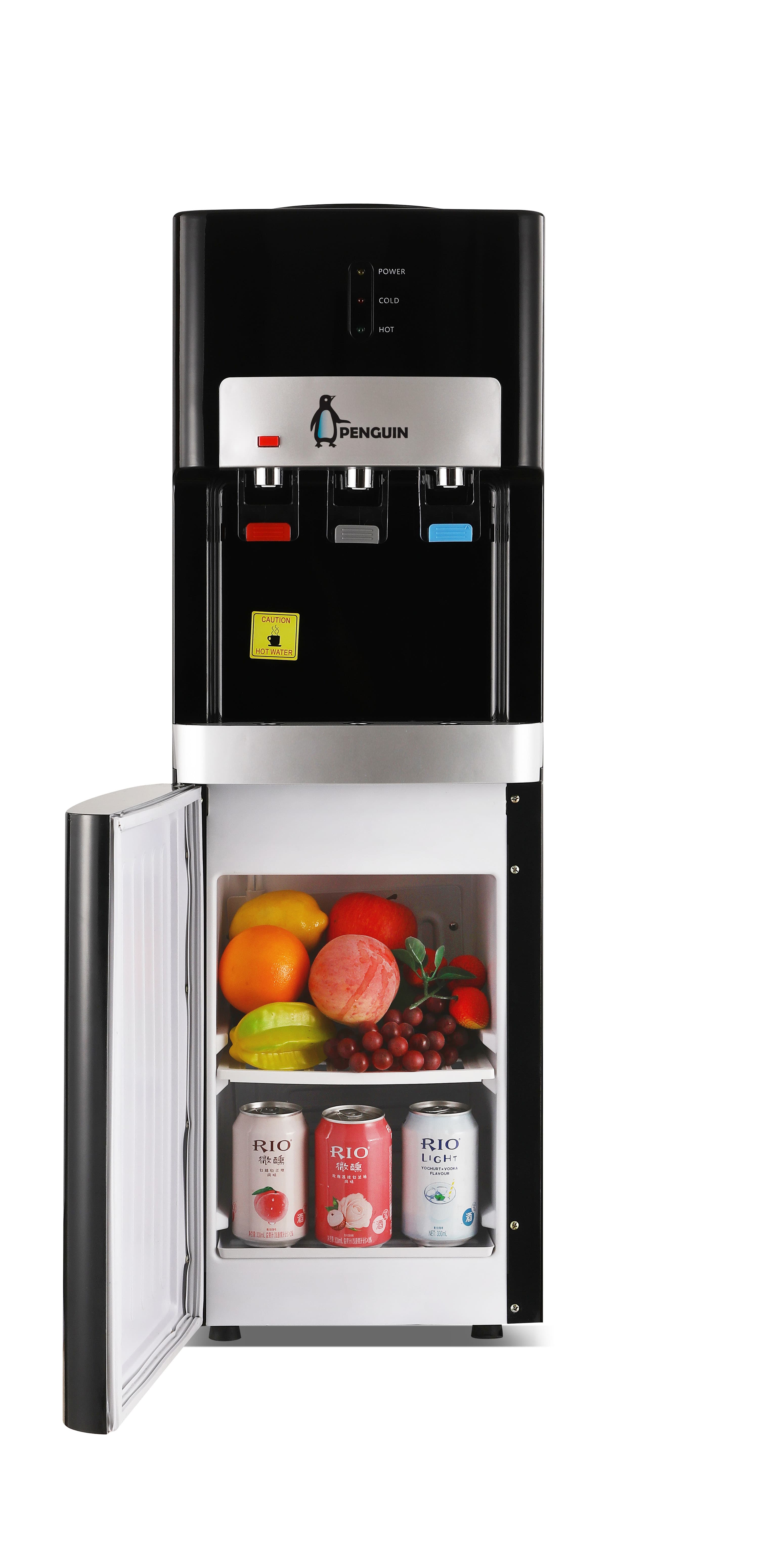 مبرد مياه بنجوين، 3 حنفية بالثلاجة - أسود، HR-001