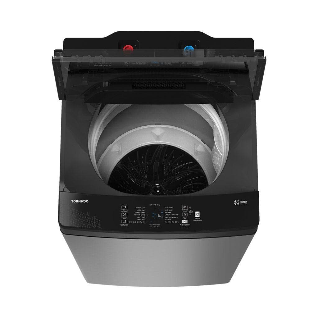 Tornado Washing Machine, 8 Kg, Pump - Silver, TWT-TLN08LSL