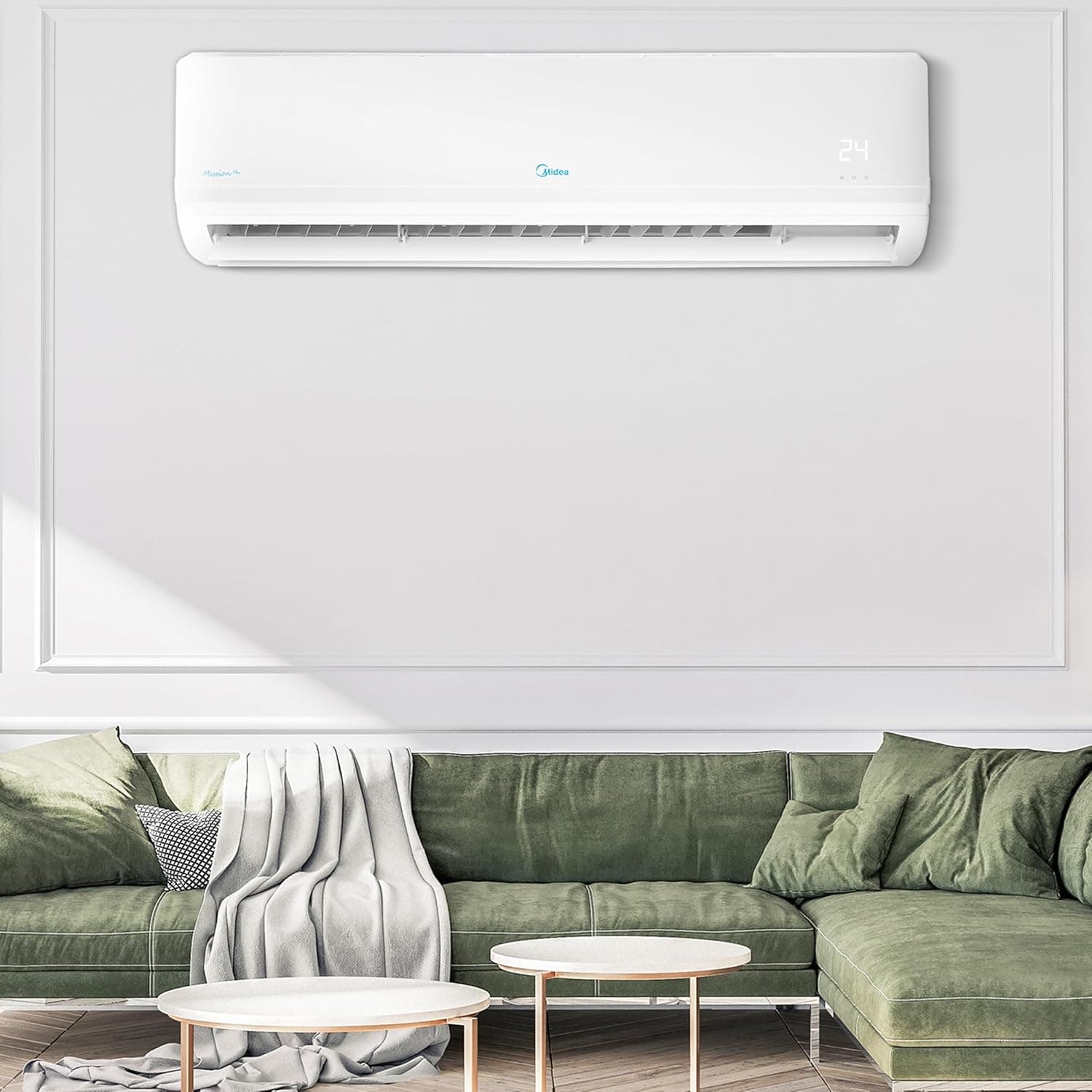 Midea Mission Pro Split Air Conditioner, Cooling & Heating, 2.25 HP, White - MSC1T-18HR-NF