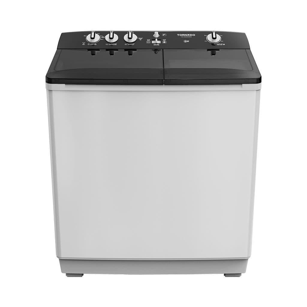 Tornado TVH-HM07T(WK) Half-Automatic Washing Machine, 7 kg, 1200 RPM - White Black