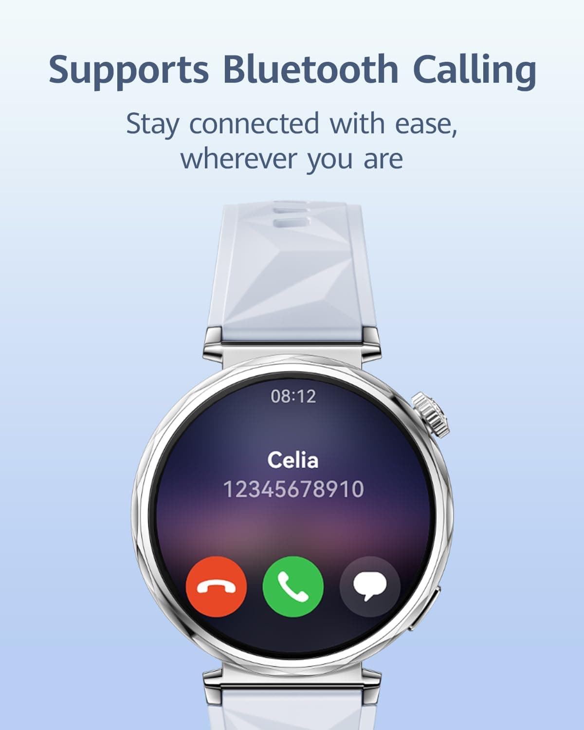 Huawei Watch GT 5 Smart Watch, 41mm, AMOLED Display, Bluetooth, Water Resistant, Blue Fluoroelastomer Strap, JNA-B19