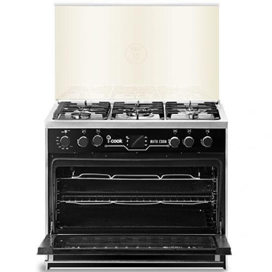 Unionaire Auto Cook Gas Cooker, 90 cm, 5 Burners, C69SS-GC-511-ICPSF-IS-1CH-2W-A - Black