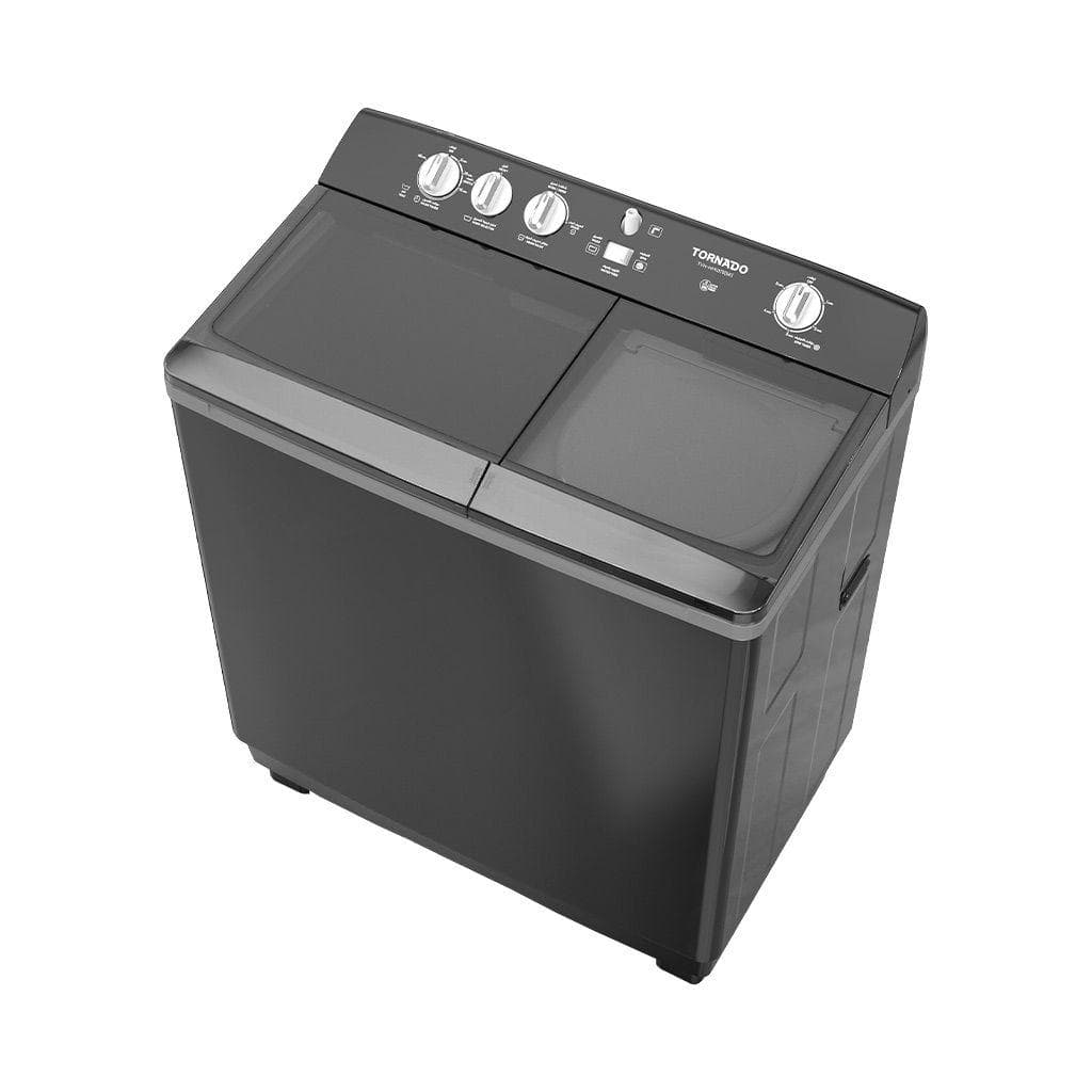 Tornado Washing Machine, Half Auto, 10 Kg - Black, TVH-HM10TS(BK)
