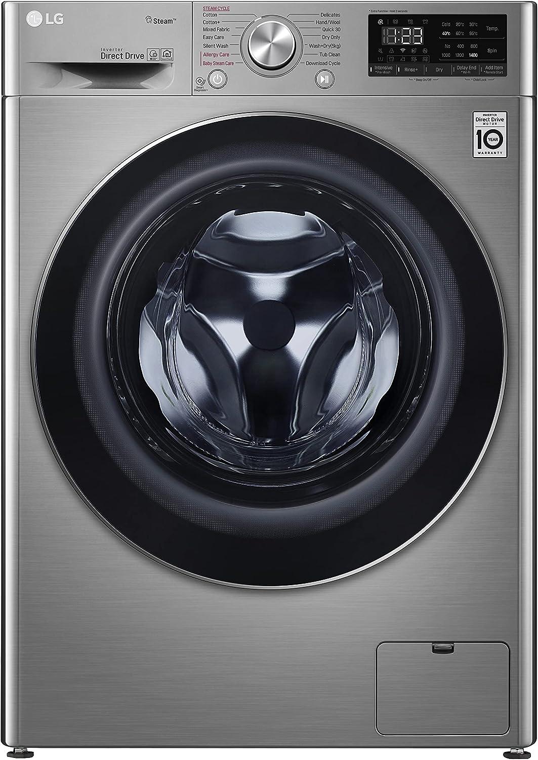 product-LG I Vivace Front Load Automatic Washer, AI DD technology, 8 Kg - Silver, F4R5TYG2T