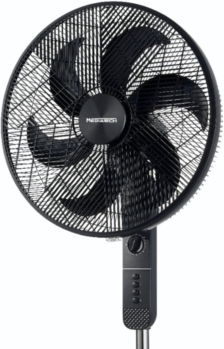 Media Tech Stand Fan, 18 Inch, 6 Blades, 3 Speeds, MT-SF46M - Black