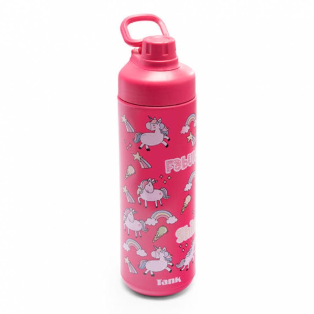 Tank Super Cool Mini Printed Bottle, 650ml, Girls, BPA free, insulated, Leakproof - Pink