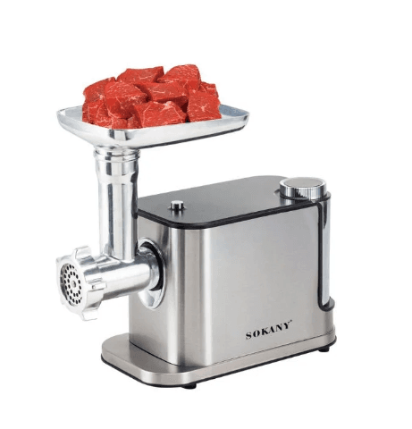 Sokany Meat Grinder, Stainless Digital, 3600 Watt - Silver
