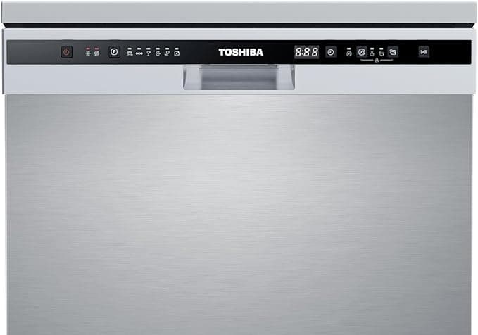Toshiba Dishwasher, 13 Place Settings, 6 Programs, Freestanding - Silver, DW-13F8AF(SS)-EG