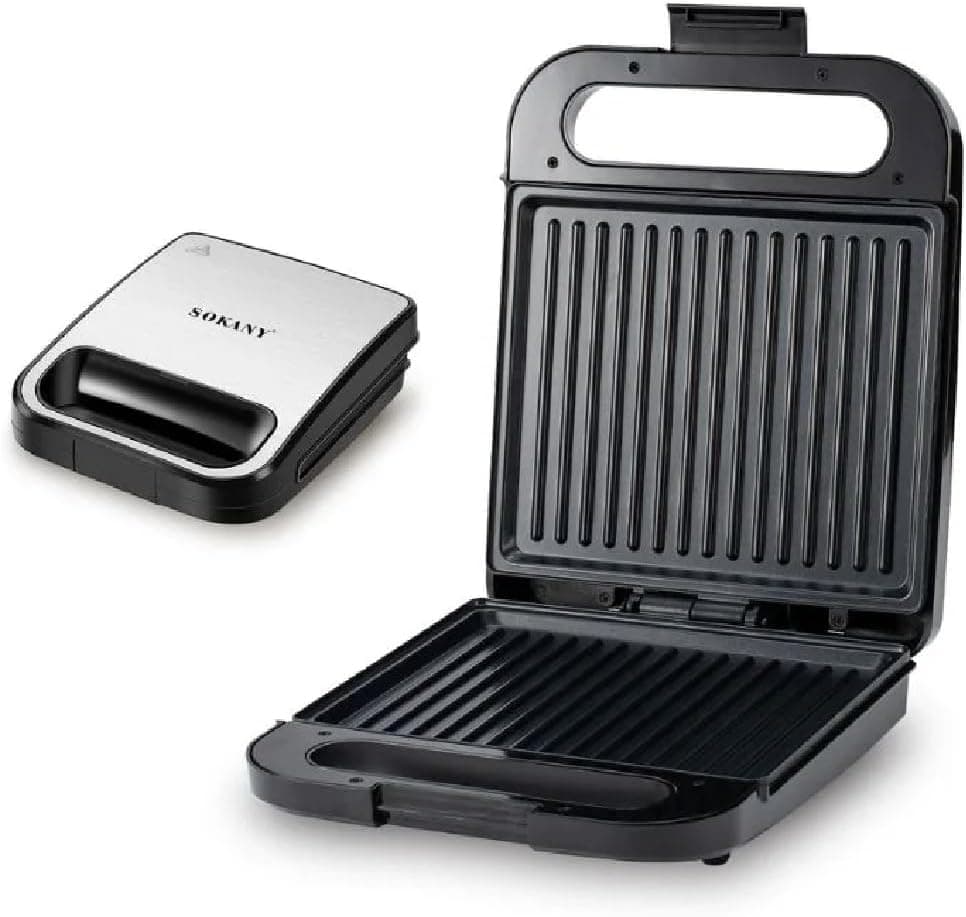 Sokany SK-851 1400W Non-Stick Sandwich Maker in Silver