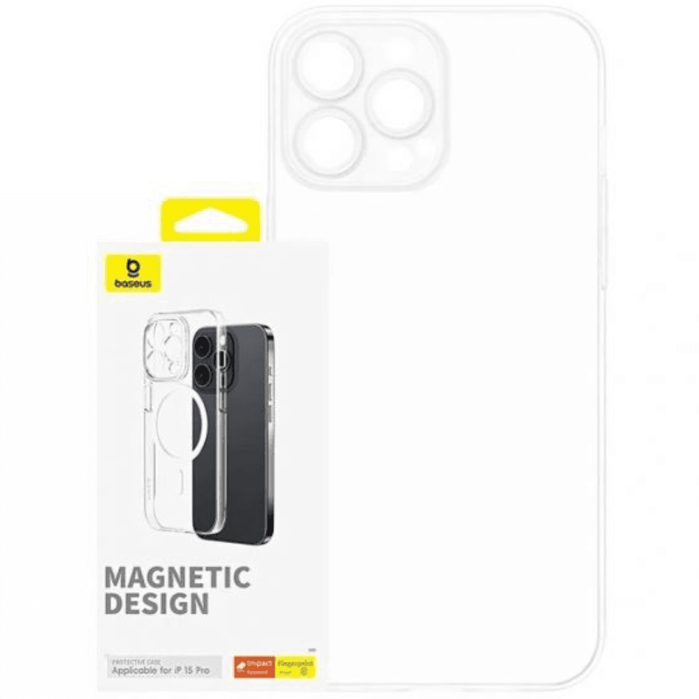 Baseus Magnetic Back Case for Apple iPhone 15 Pro - Clear