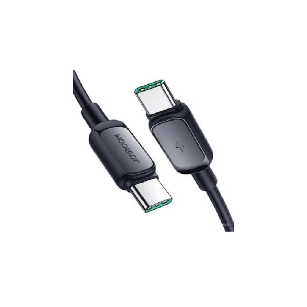 كابل بيانات شاحن سريع جي رووم، 60 وات من سلسلة Color من النوع C إلى النوع C بطول 1.2 متر - أسود