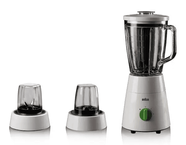 Braun Blender, 1.5L, 500W, 2 Speeds, 2 Grinders, 0153 Braun - White Green