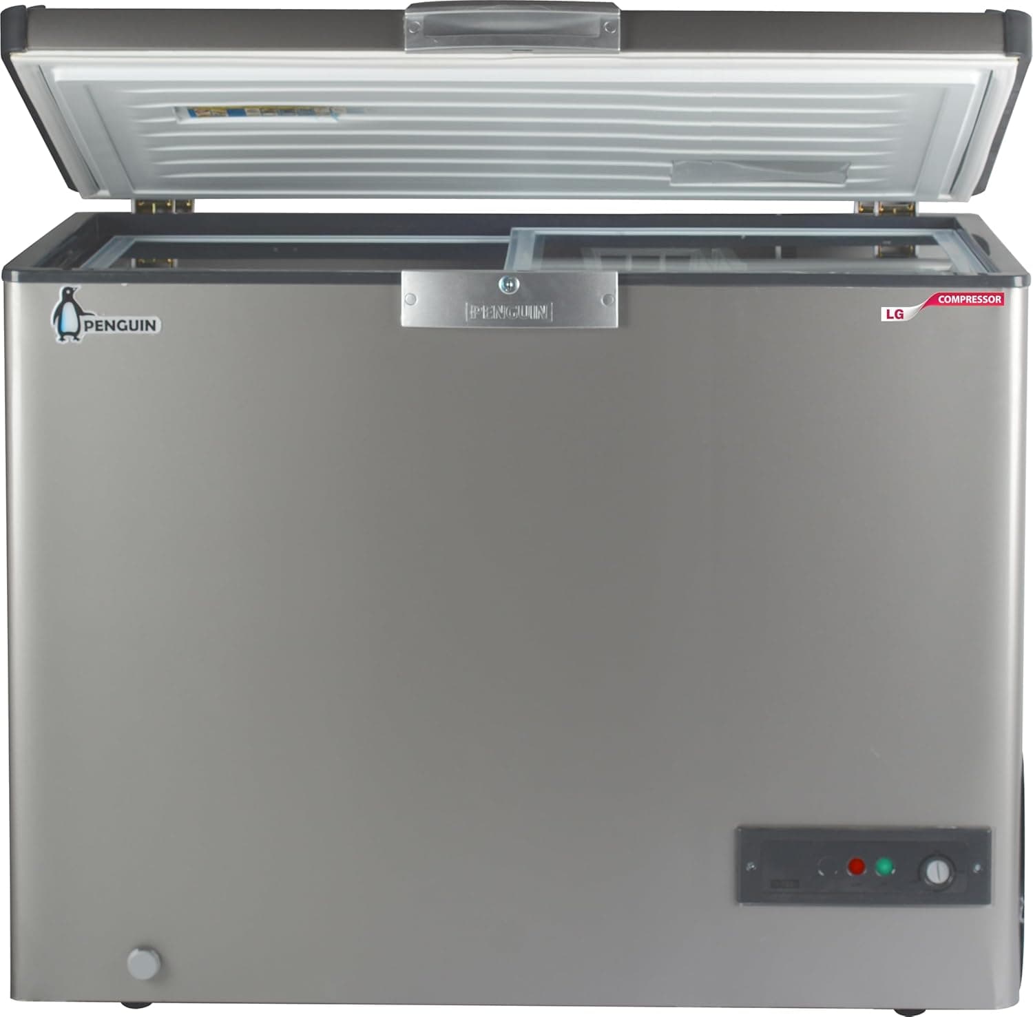 Penguin Stainless Steel Chest Freezer, 317L Sliding glass door - Silver, ES350