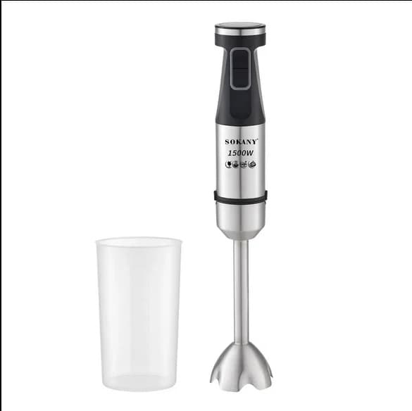 Sokany Digital Stainless Steel Hand Blender, 1500W, Silver