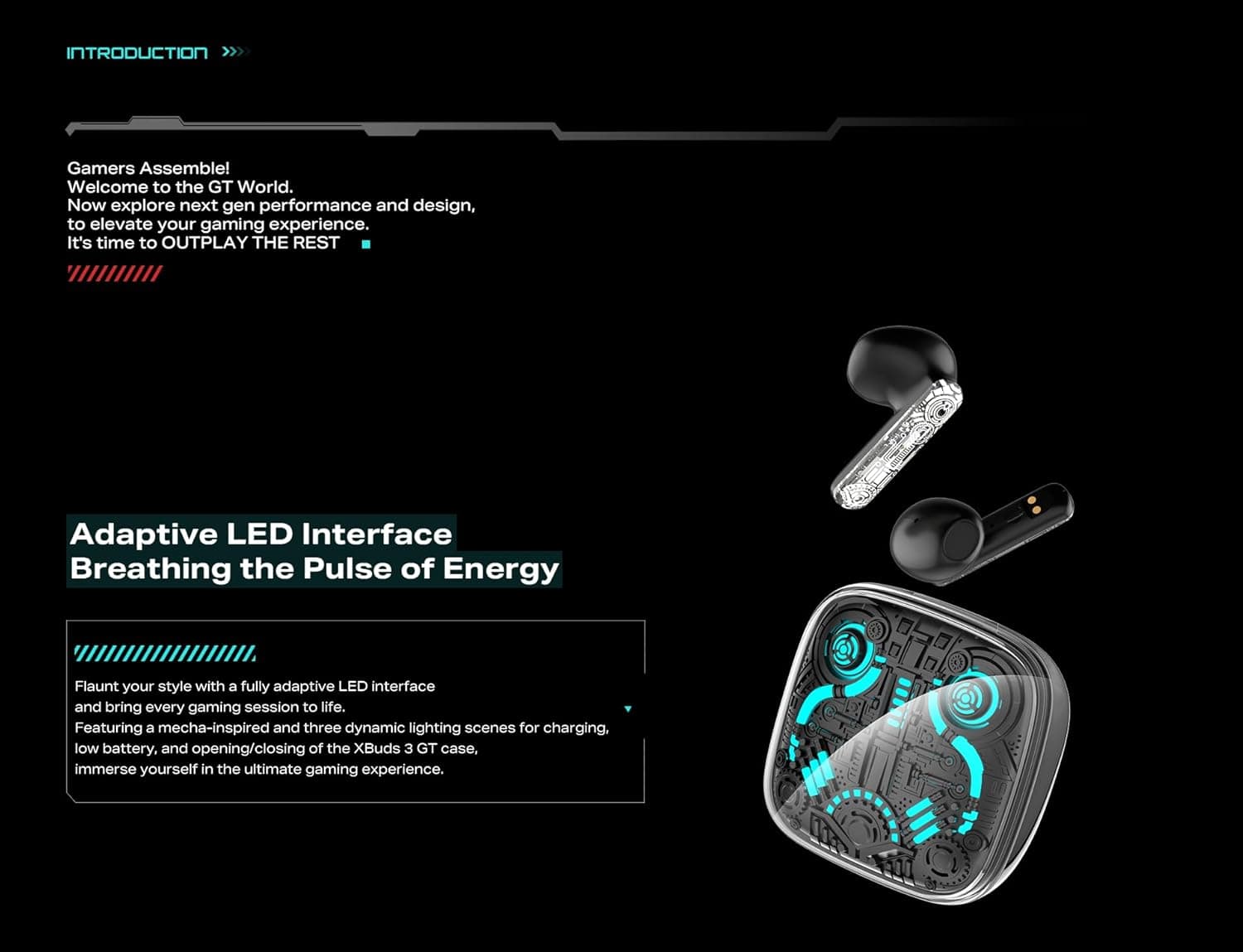 Infinix XBuds 3 GT In-Ear Earbuds, Up to 28 Hours, Black - XE30