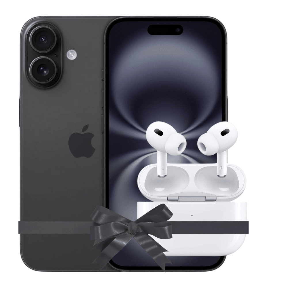 Apple iPhone 16 Single SIM, 128GB, 8GB RAM, 5G - Black with airpods gift