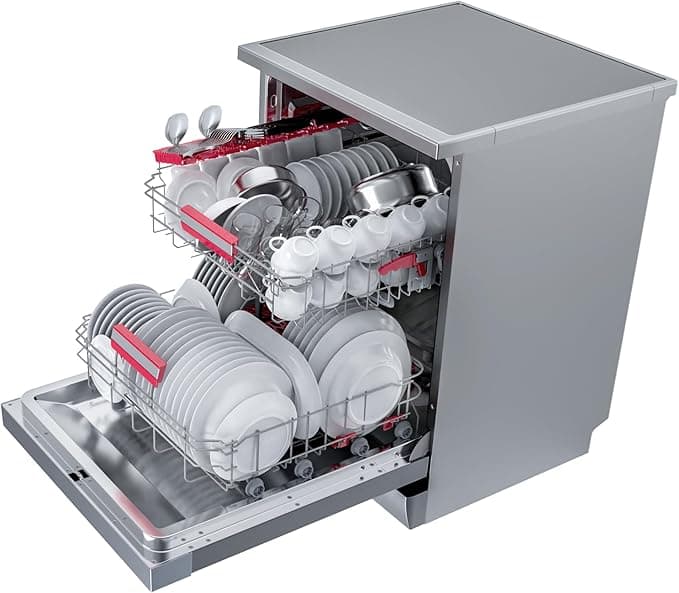 Toshiba Dishwasher, 13 Place Settings, 6 Programs, Freestanding - Silver, DW-13F8AF(SS)-EG