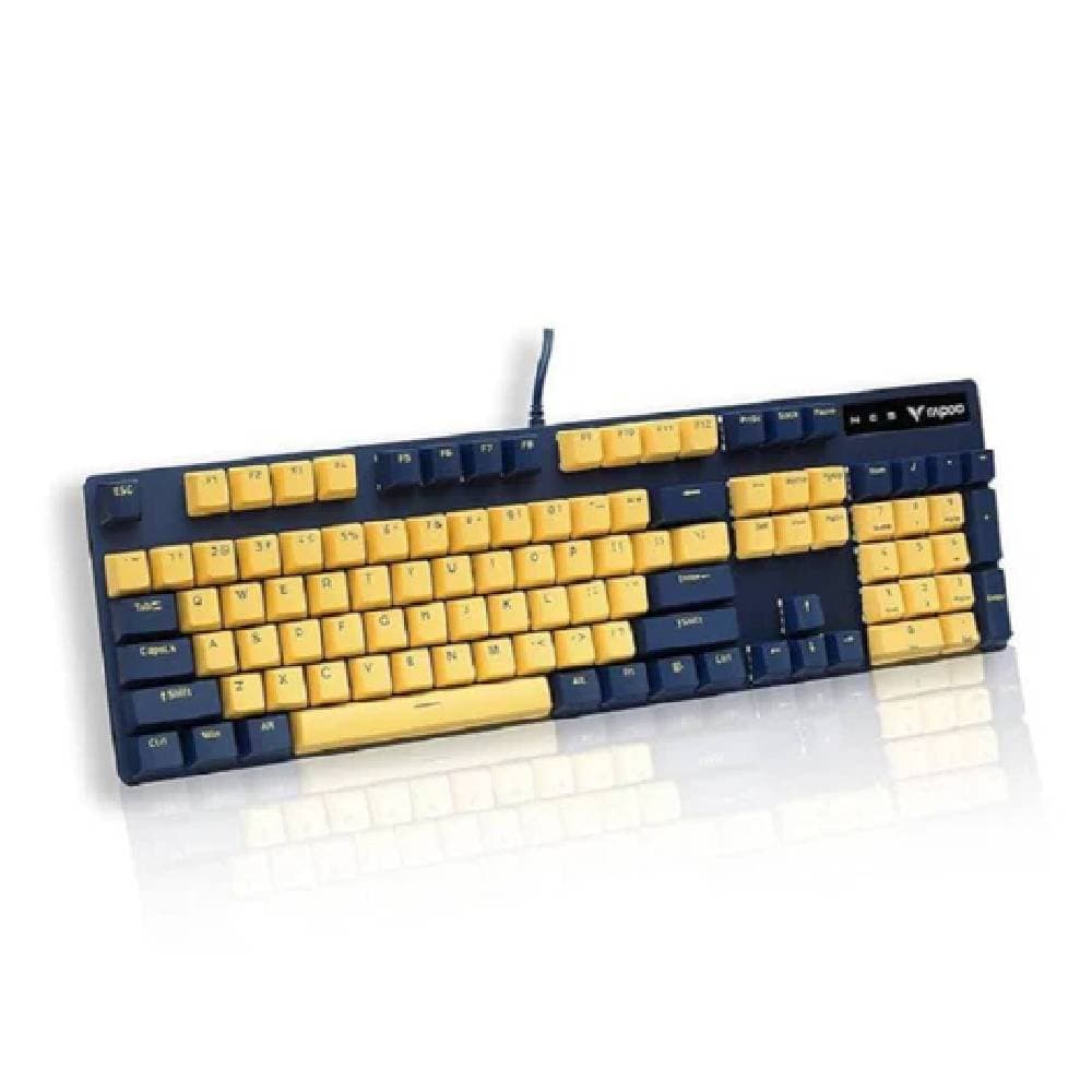 Rapoo V500 Pro Series 104 Gaming Mechanical Keyboard - Blue Yellow