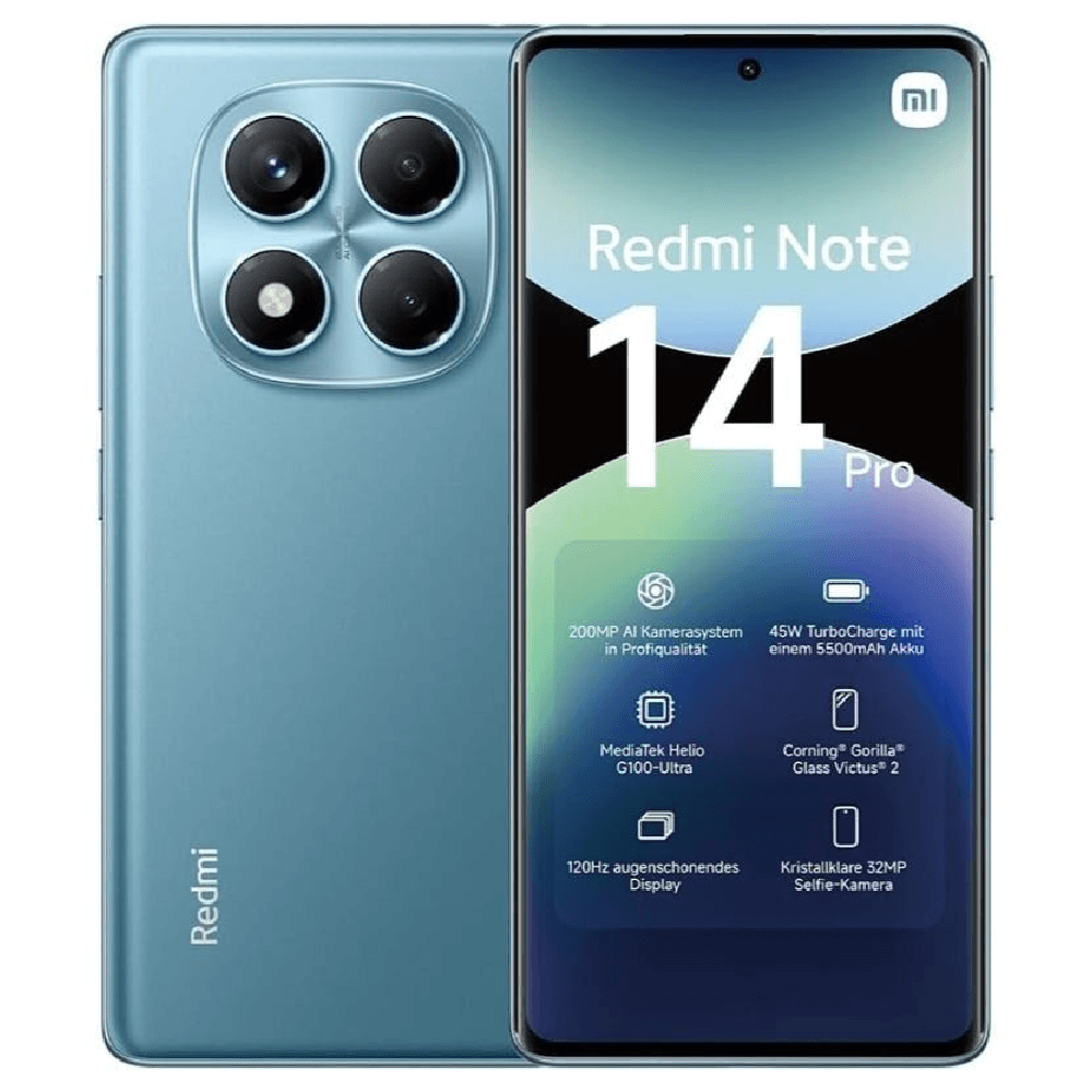 Xiaomi Redmi Note 14 Pro, 512GB, 12GB RAM, Dual SIM, 4G, Ocean Blue, With 1 year warranty