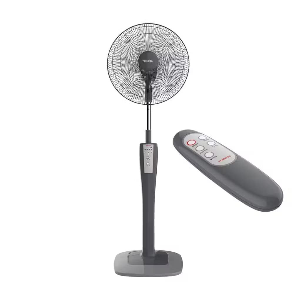 Tornado I Stand Fan with Remote, 16 Inch, 4 Blades - Grey, TSF-75G