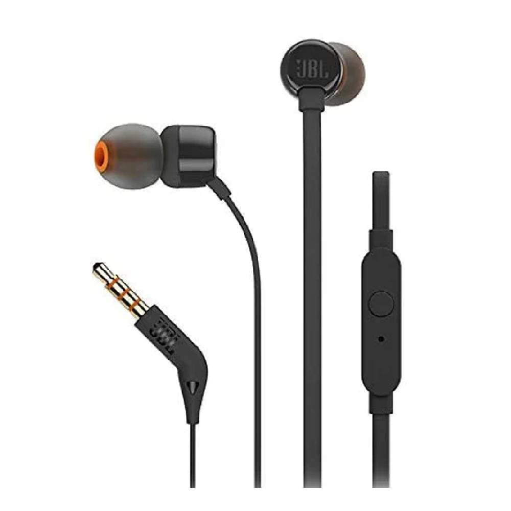JBL Tune 110 High Bass Stereo Wired Earphones with Microphone - Black