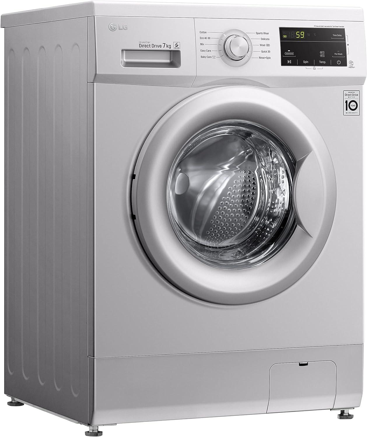 product-LG | Front Loading Washing Machine, 7 Kg, 1200 RPM - Silver, FH2J3QDNG5