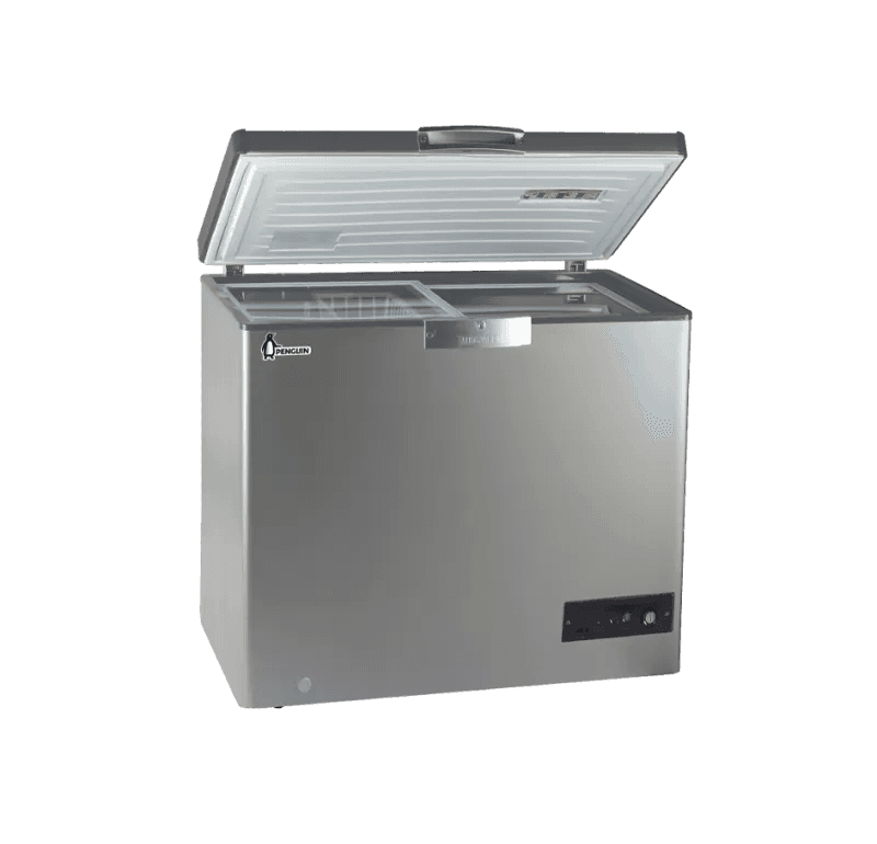 Penguin Chest Freezer, Defrost, Stainless interior, 250 litre - Silver, ES290-L
