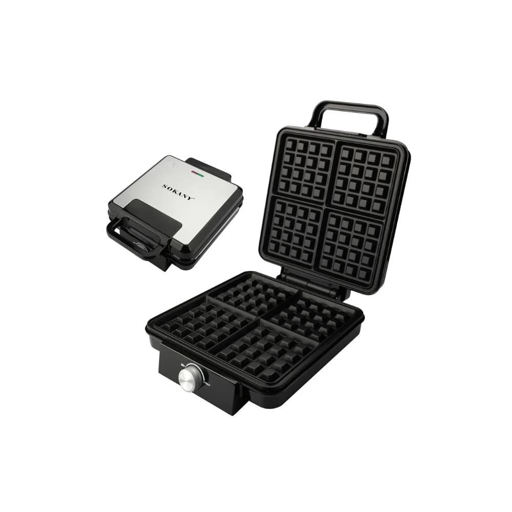 صانعة الوافل سوكاني، ٤ شرايح، ١٥٠٠ وات - أسود فضي