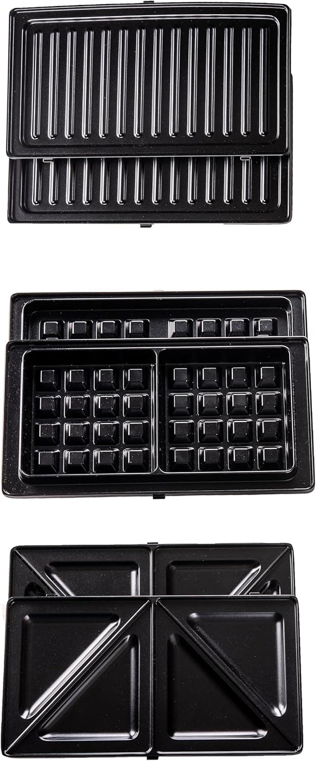 Media Tech Sandwich Maker, 3x1, 750W, MT-207 - Black