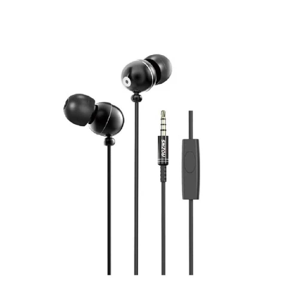 سماعات أذن سلكية سنزو SN-005 ديب باس مع ميكروفون 3.5 ملم - أسود