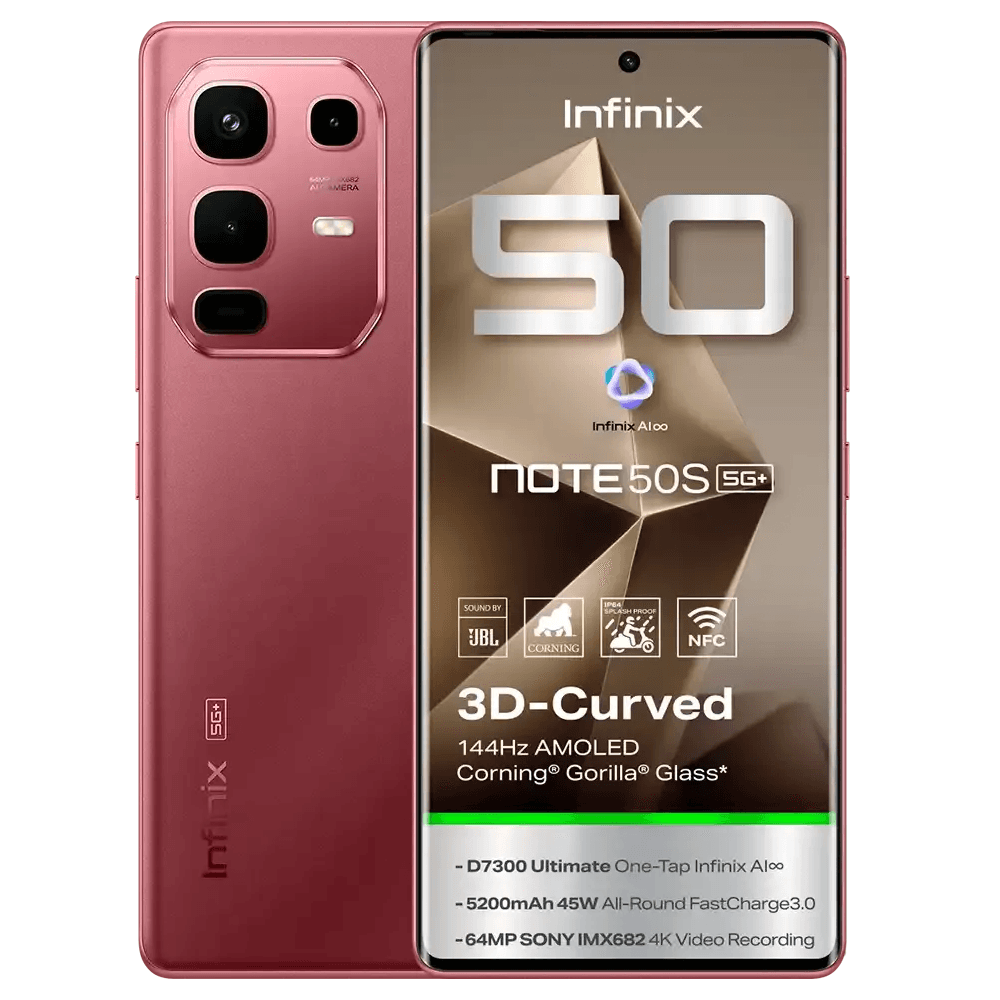 انفنيكس نوت 50S، بشريحتين اتصال، 256 جيجابايت، 8 جيجا رام، شبكة الجيل الخامس - احمر