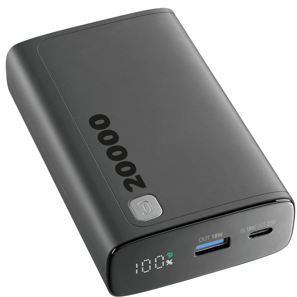 Cellularline Power Bank 20000mAh PD LCD - Black