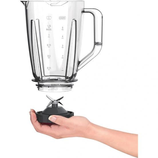 Moulinex Electric Blender, 800 Watt, 2 Litre, 2 Speeds, Grinder and Grater, LM4231EG - White