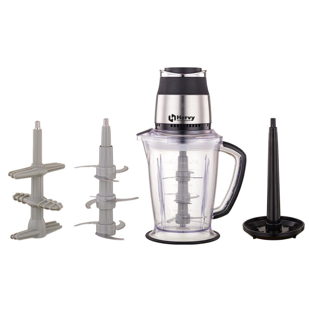 مفرمة هيرفي، 2 لتر، 800 واط، 9 شفرات من الفولاذ المقاوم للصدأ - أسود، C-002