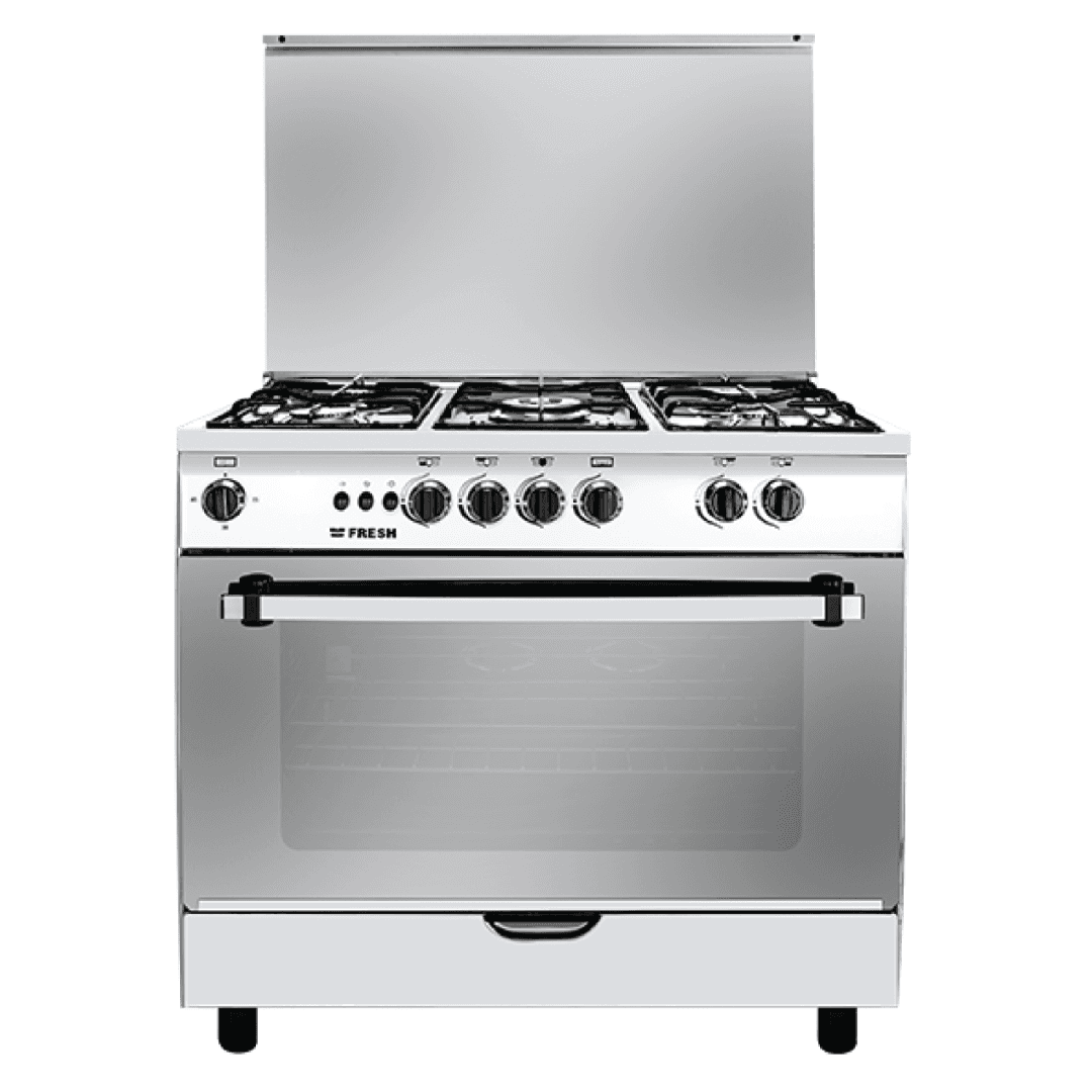 بوتاجاز غاز فريش جامبو، 5 شعلة، 85×90×60 سم، 6271 - فضي