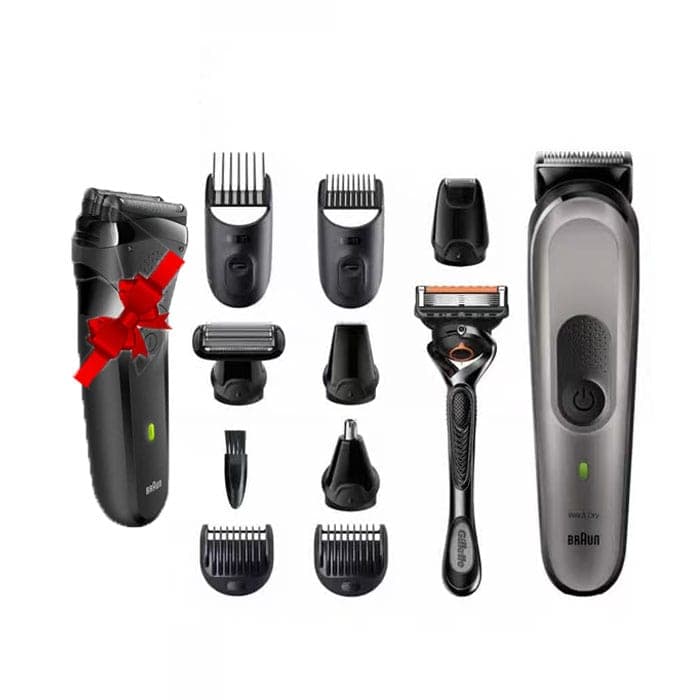 Braun 10-in-1 Trimmer - with Gillette ProGlide Razor- Black - MGK7320 + Free BRAUN SHAVER 300 BLK/VTGRN BOX EURO (BE736)