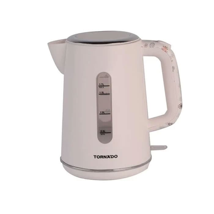 Tornado Plastic Kettle 1.7 Liter -1800-2200W - White - TKP-2217-C