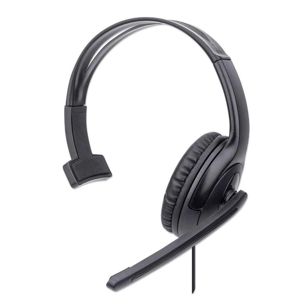 Manhattan 179874 Single-sided on-ear USB Headset Wired - Black