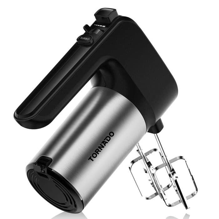 Tornado Hand Mixer 300W with 6 Speeds and Turbo Speed - Black - THM-300W
