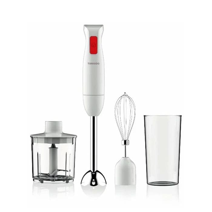 Tornado Hand Blender 250 Watt - Stainless Steel Whisk - White - HB-250T