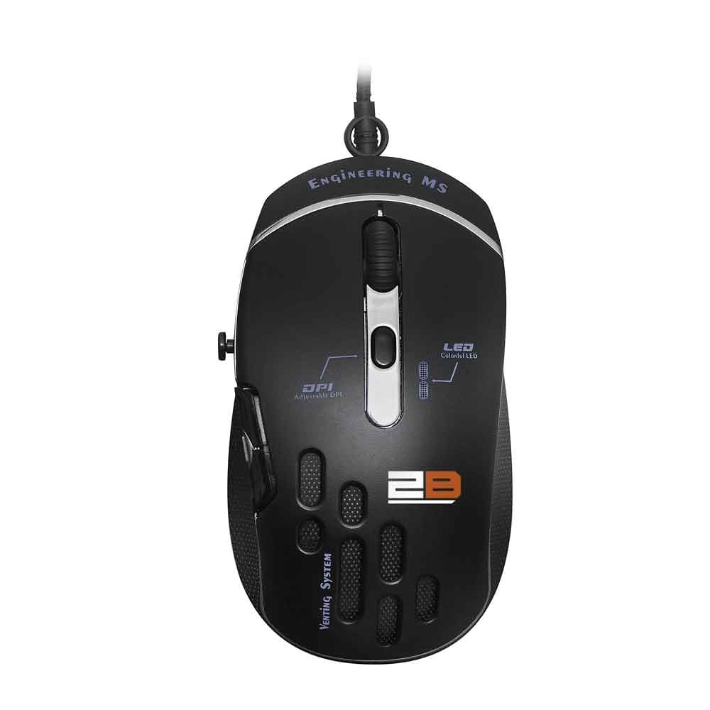 2B (MO867) Swing Wired Gaming Mouse 10000DPI - Black 
