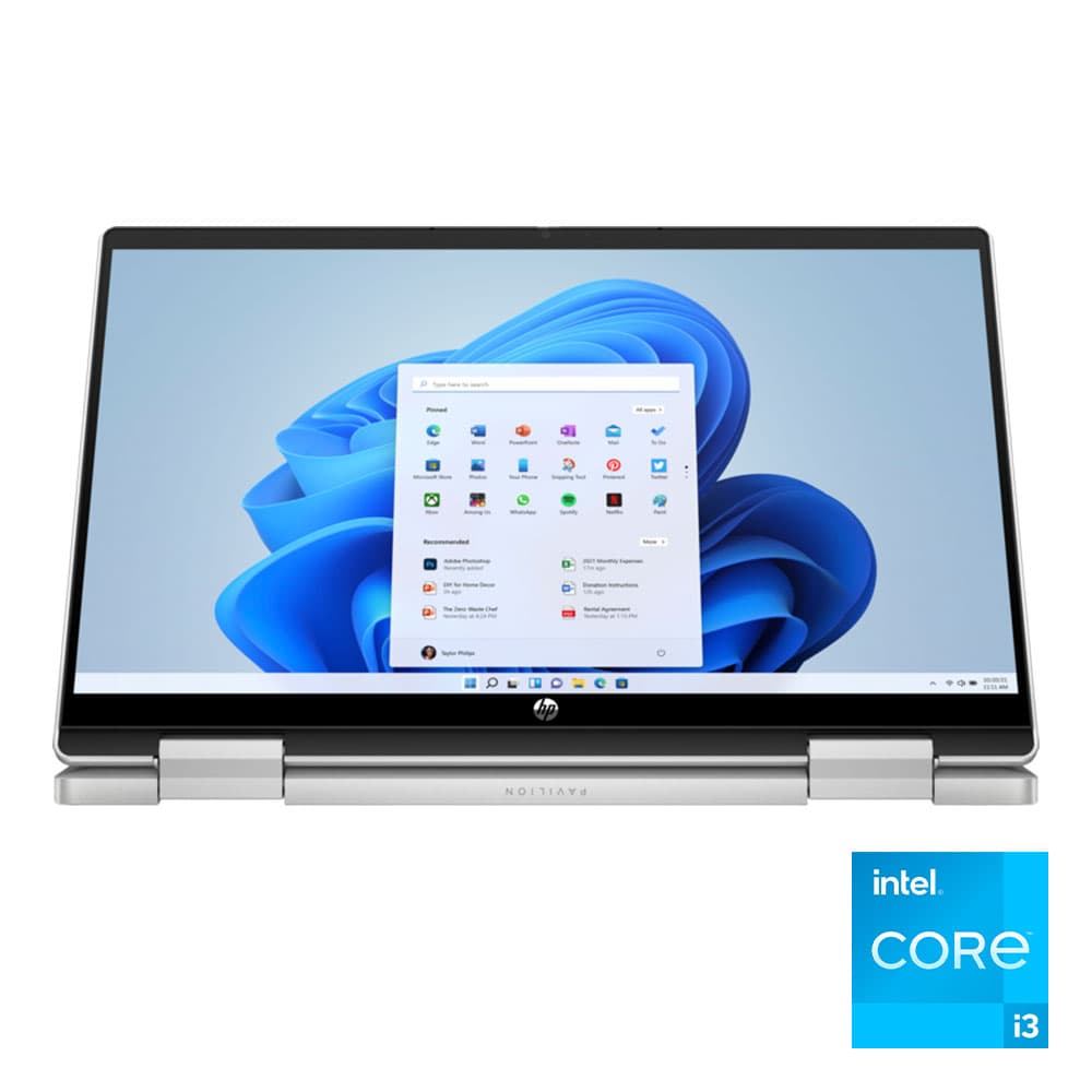 HP Pavilion x360 14-ek0012ne - Intel® Core™I3-1215U - 8GB - 256GB SSD - Intel® Iris® Xᵉ Graphics - 14" FHD - Win11 - Natural Silver
