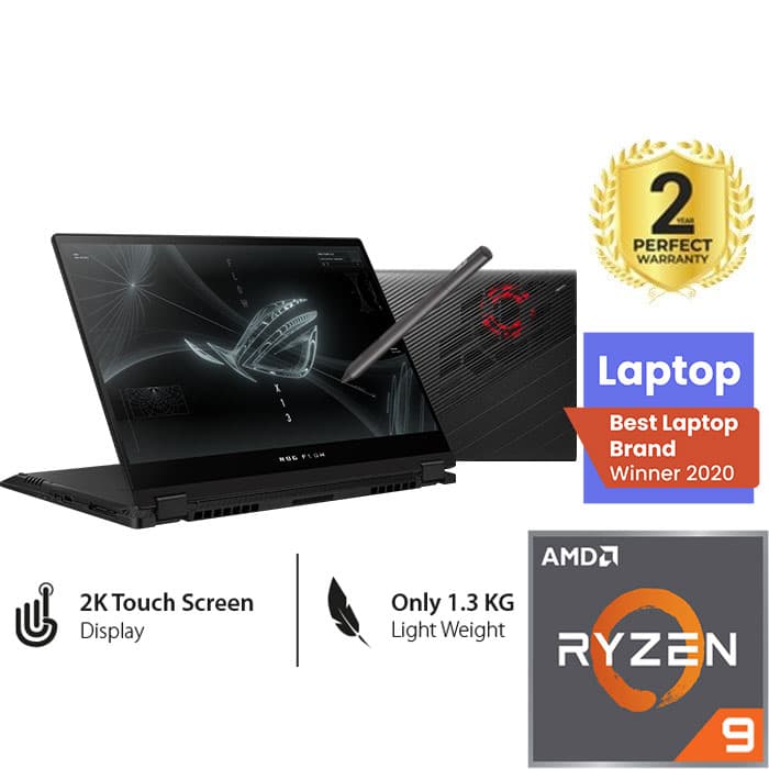 Asus ROG Flow X13 GV301QC-K6024T - AMD Ryzen™ 9 5900HS - 32GB - 1TB SSD - NVIDIA® GeForce RTX™ 3050 4GB - 13.4" WQUXGA - Win10 - Eclips Gray