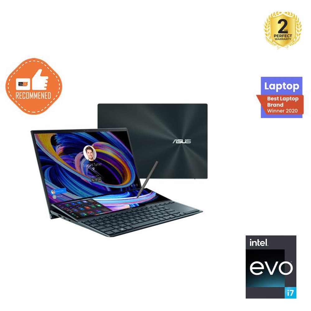 Asus ZenBook DUO UX482EG-HY007T - Intel® Core™ i7-1165G7 - 16GB - 1TB SSD - NVIDIA® GeForce® MX450, 2GB GDDR6 - 14" FHD Touch - Win10 - Celestial Blue