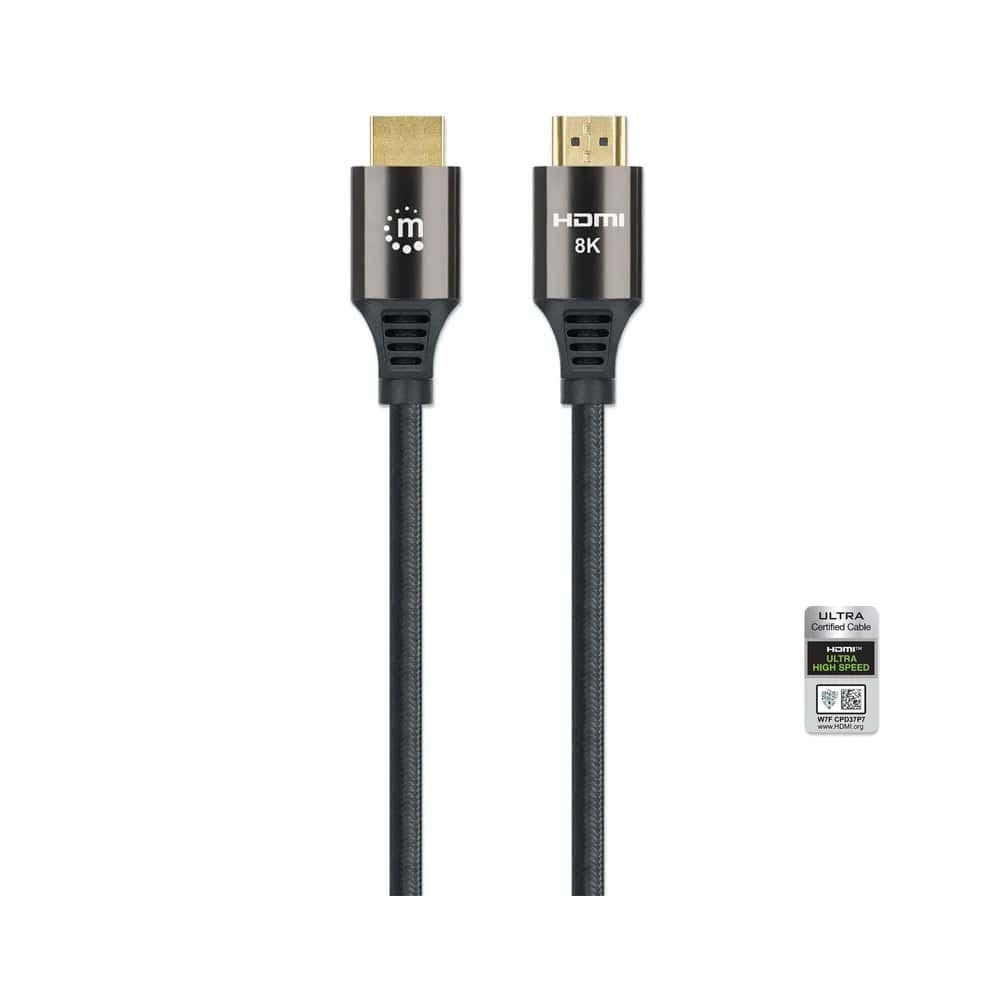 Manhattan 394697 Cable HDMI 8K@60Hz w/ Ethernet HDMI-Male/HDMI-Male 2m - Black