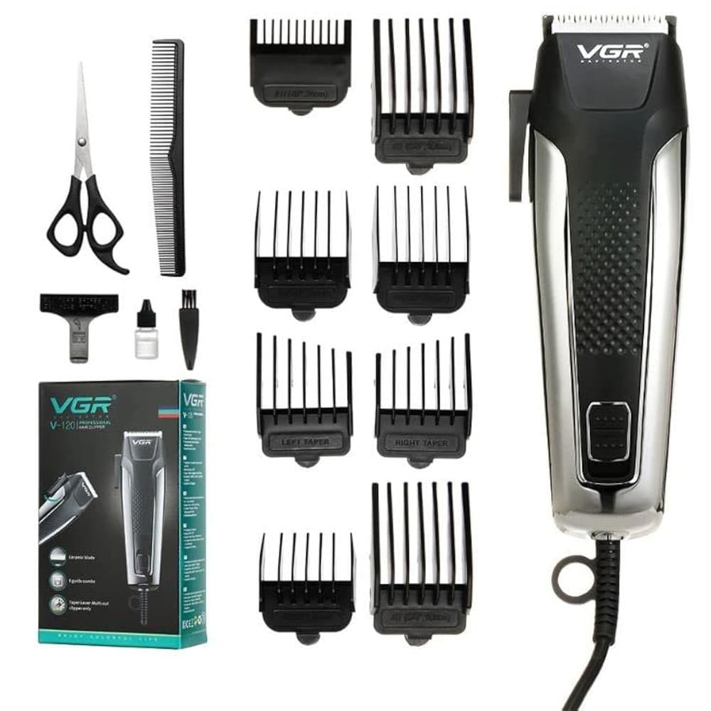 VGR V-120 Professional Hair Clipper - Rechargeable 600 mAh - Black*Silver