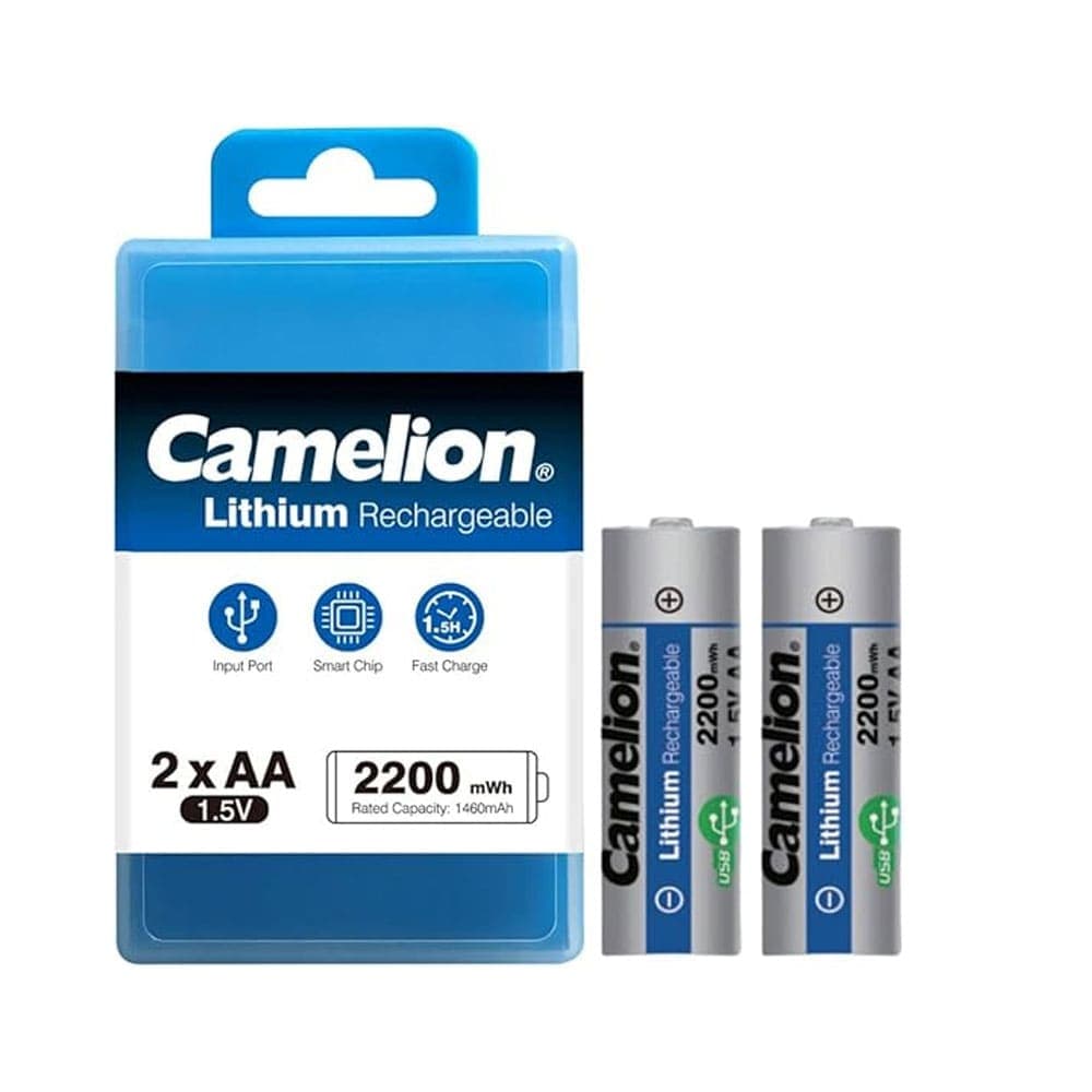 Camelion Lithum Rechargeable AA UB-AA2200-PBH2 2PC Box