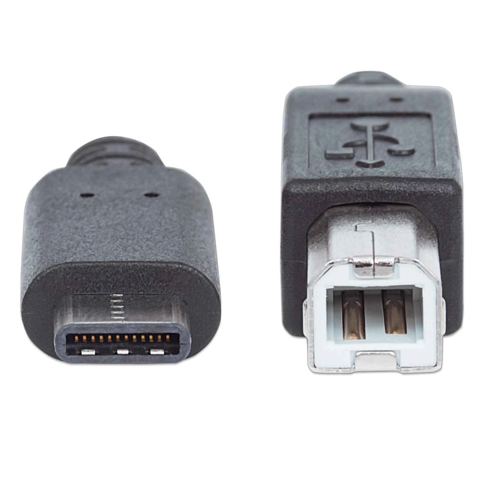Manhattan 354950 Hi-Speed Printer Type-C Male to Type-B Male Cable Printer - 2M(6ft.) - Black