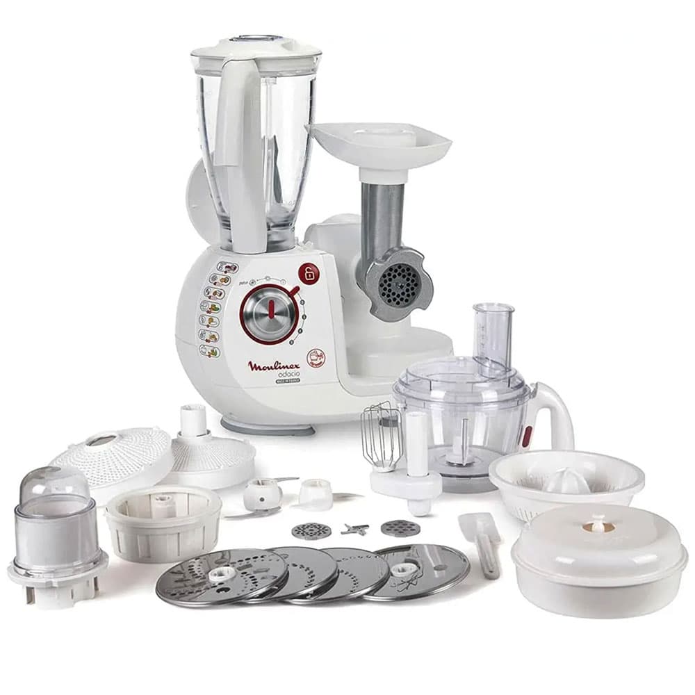 Moulinex Food Processor 1000 Watt - 38 Functions - 3 Liter Odacio Due - White - FP7371