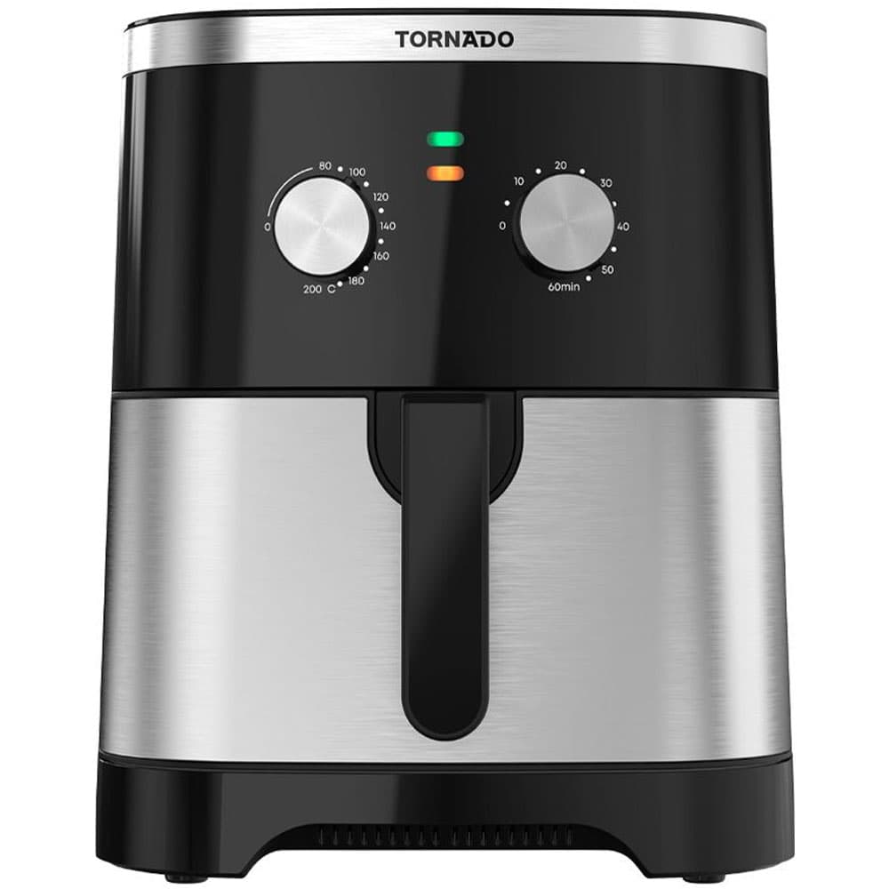 Tornado Air Fryer 1800 Watt - 8 Liter Manual Control - Stainless*Black - TFE-A1808MS1A